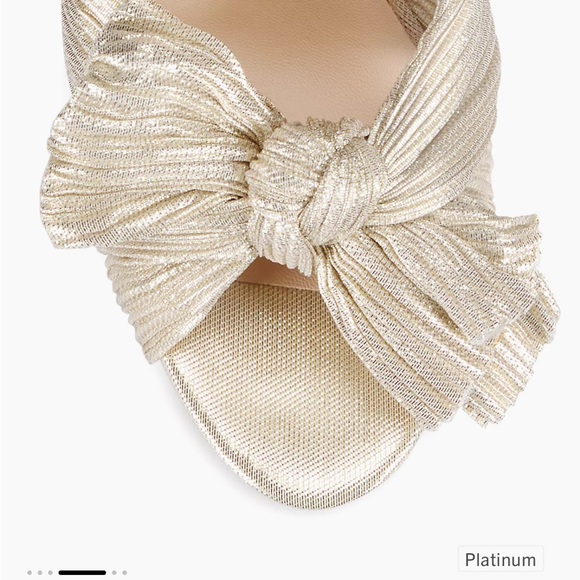 Loeffler Randall Natalia Pleated platform sandals in Platinum - Picture 4 of 13